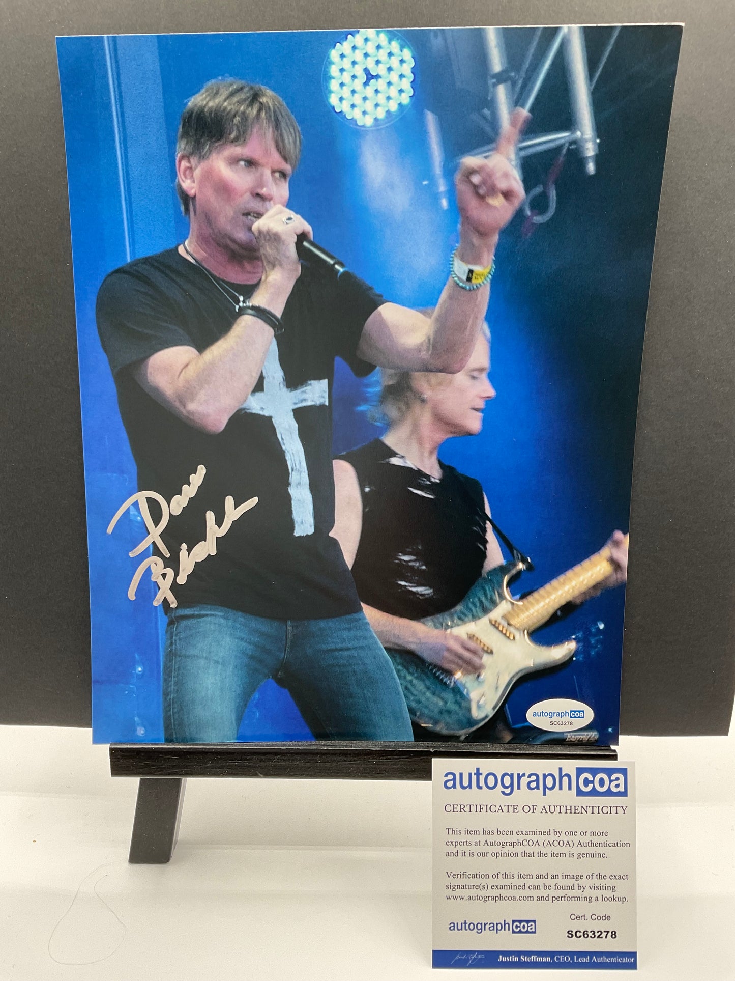 Dave Bickler signed Survivor 8x10 ACOA Eye of the Tiger Rocky