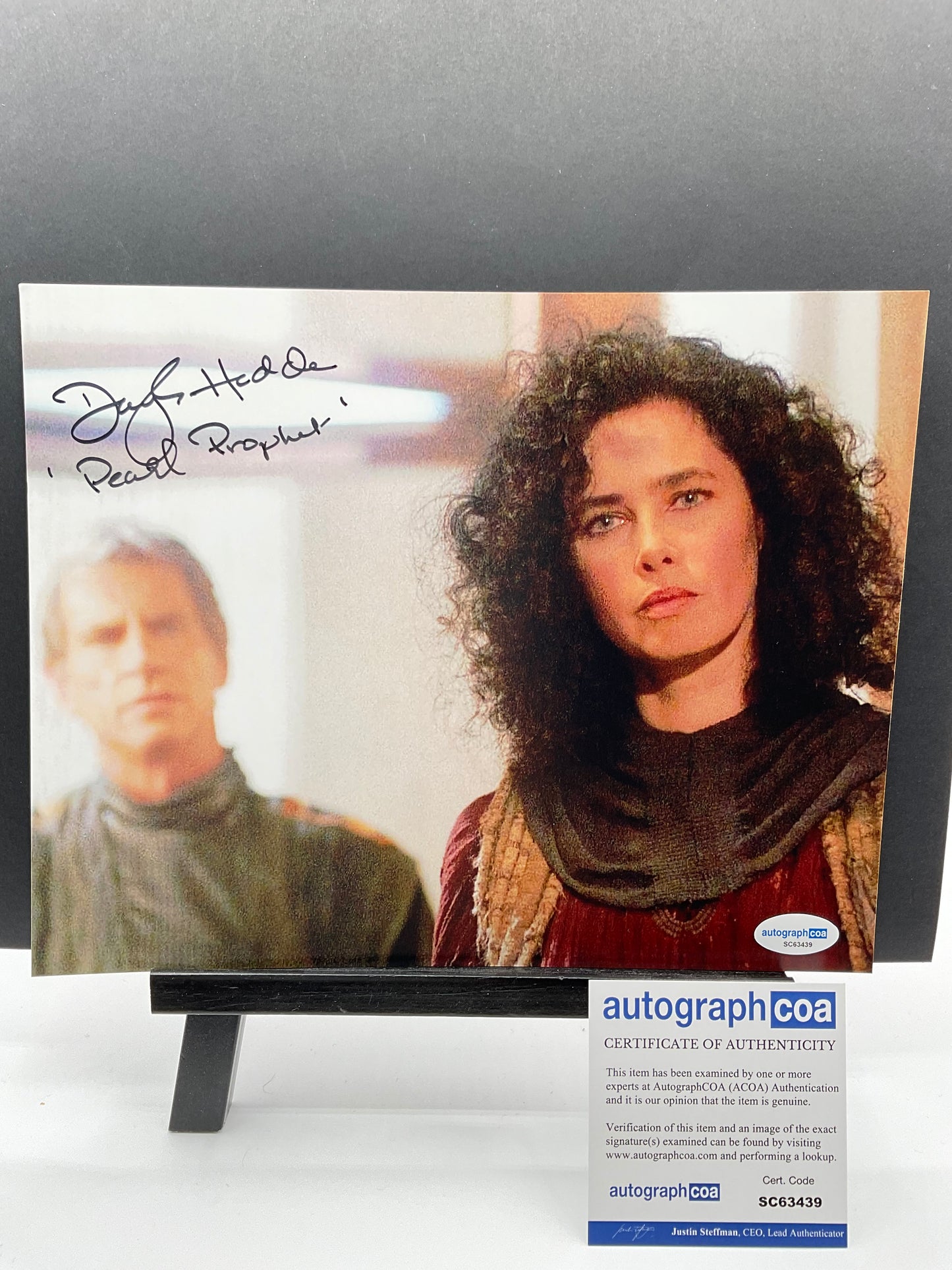 Dayle Haddon signed Cyborg 8x10 ACOA Pearl Prophet Inscription