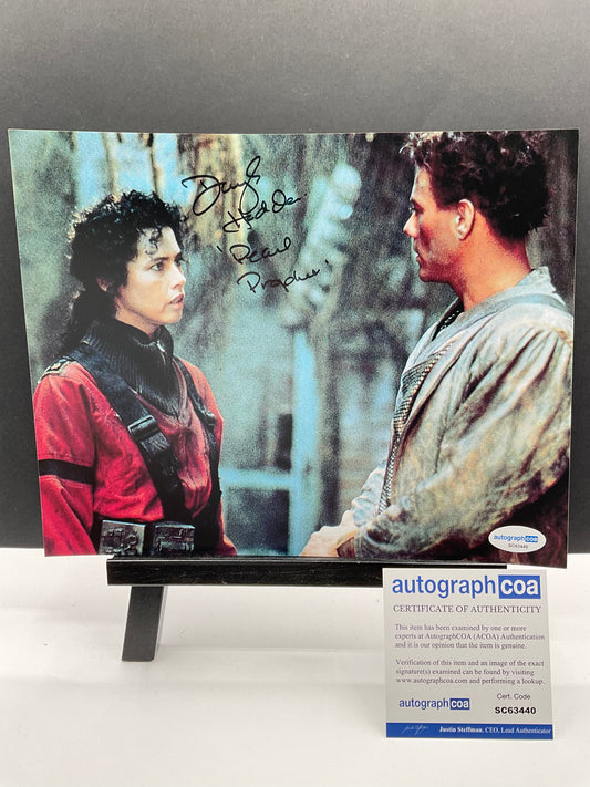 Dayle Haddon signed Cyborg 8x10 ACOA Pearl Prophet Inscription