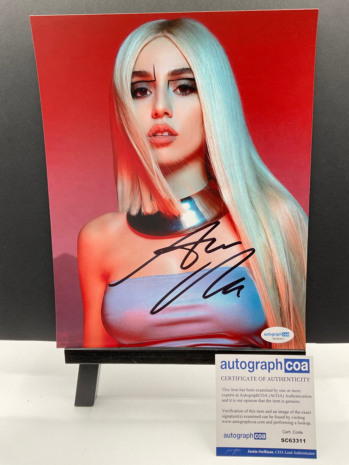 Ava Max signed 8x10 ACOA Music Heaven & Hell Sweet but Psycho