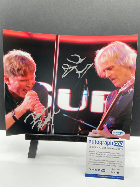 Dave Bickler and Frankie Sullivan dual signed Survivor 8x10 ACOA Eye of the Tiger Rocky