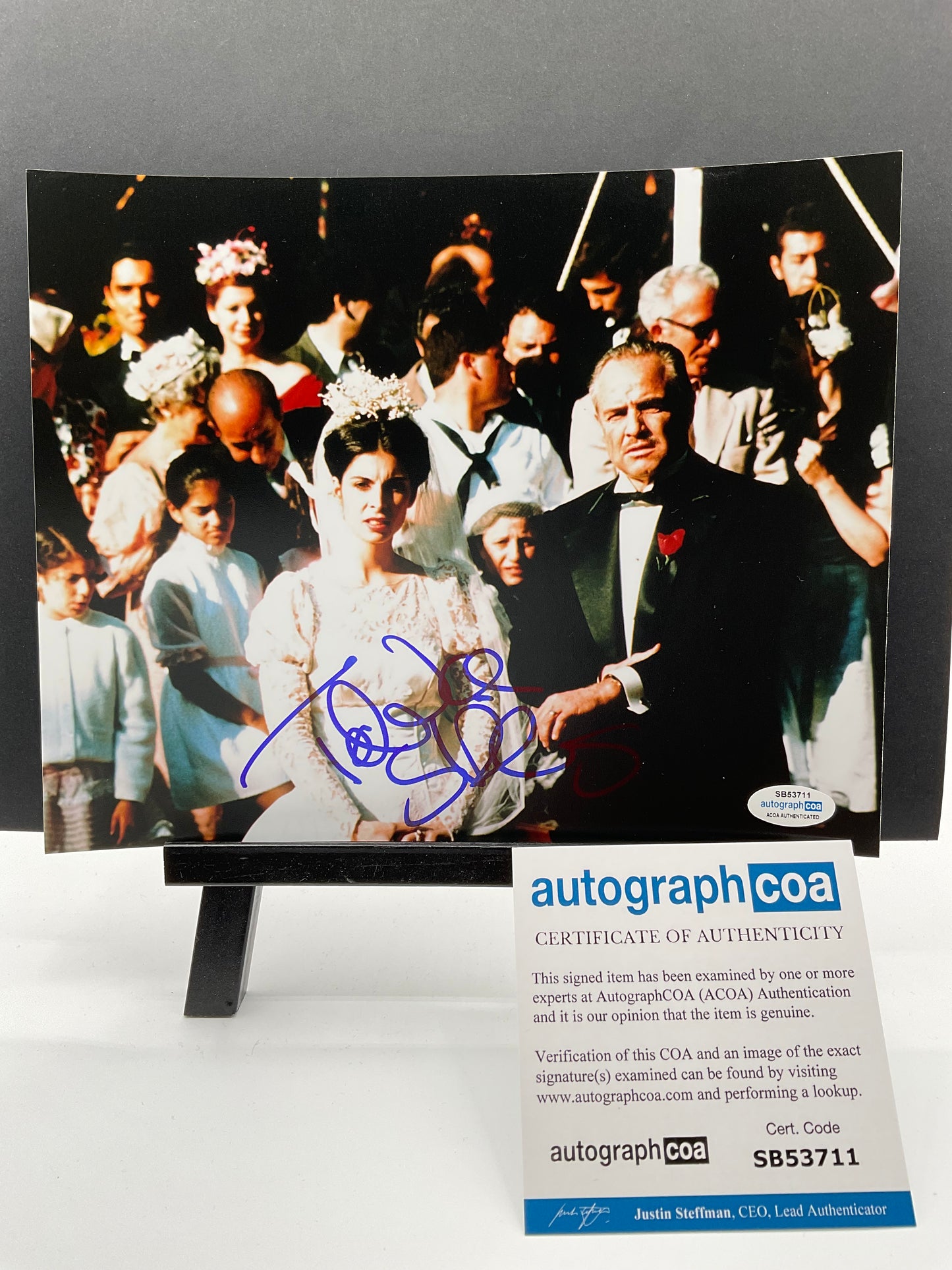 Talia Shire Godfather signed photo 8x10 ACOA