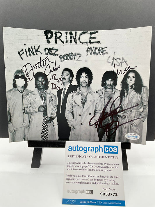 The Revolution signed Photo 8x10 ACOA Multiple Signatures Purple Rain