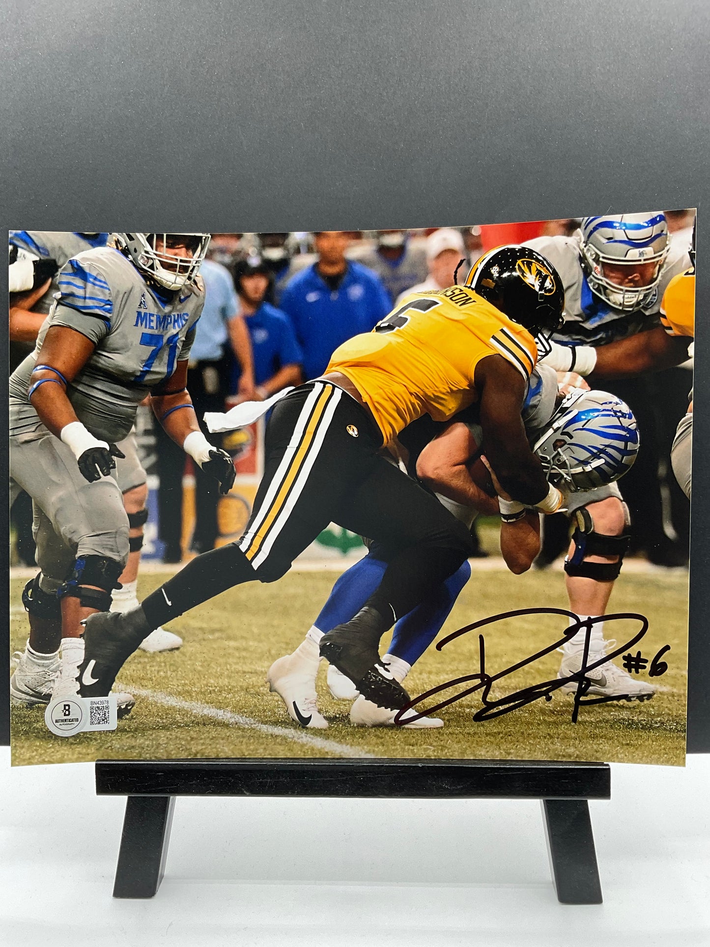 Darius Robinson signed photo Missouri Tigers 8x10 Beckett Arizona Cardinals