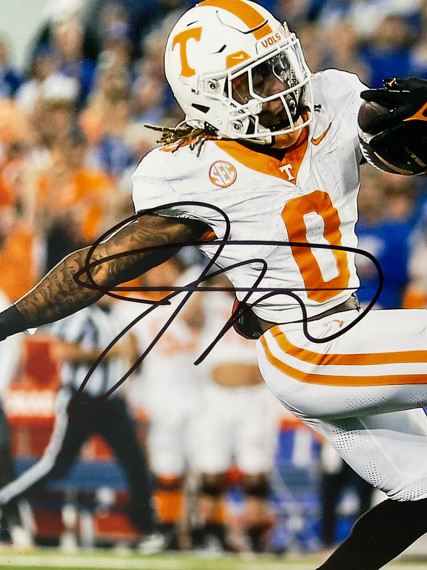 Jaylen Wright signed photo Tennessee Volunteers 8x10 Beckett Miami Dolphins