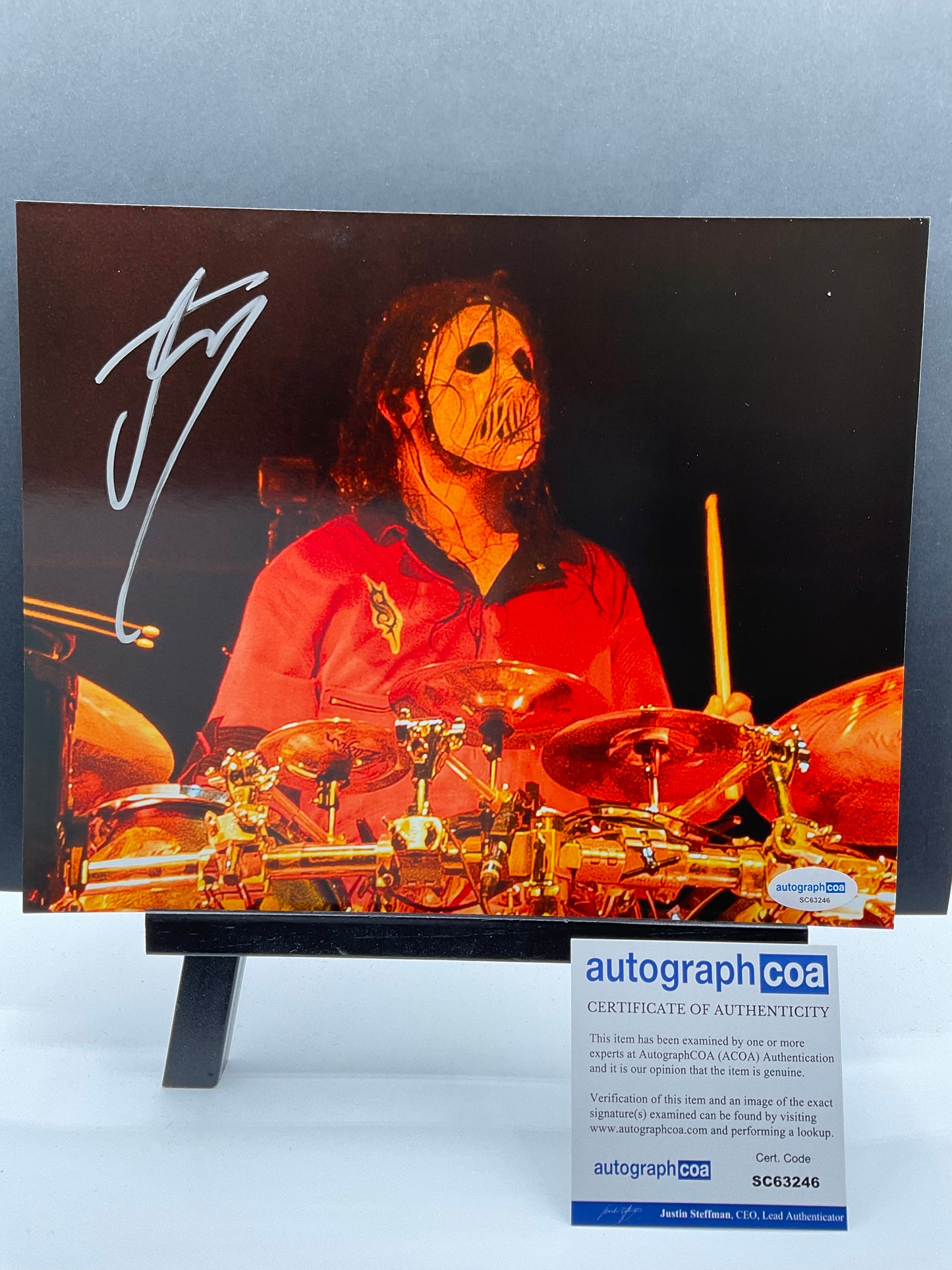 Jay Weinberg Slipknot signed photo 8x10 ACOA