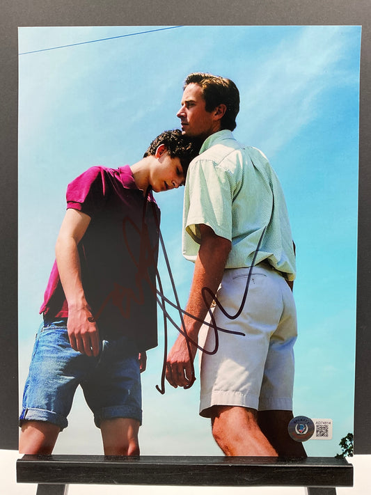 Timothee Chalamet and Armie Hammer Call Me By Your Name signed photo 8x10 Beckett