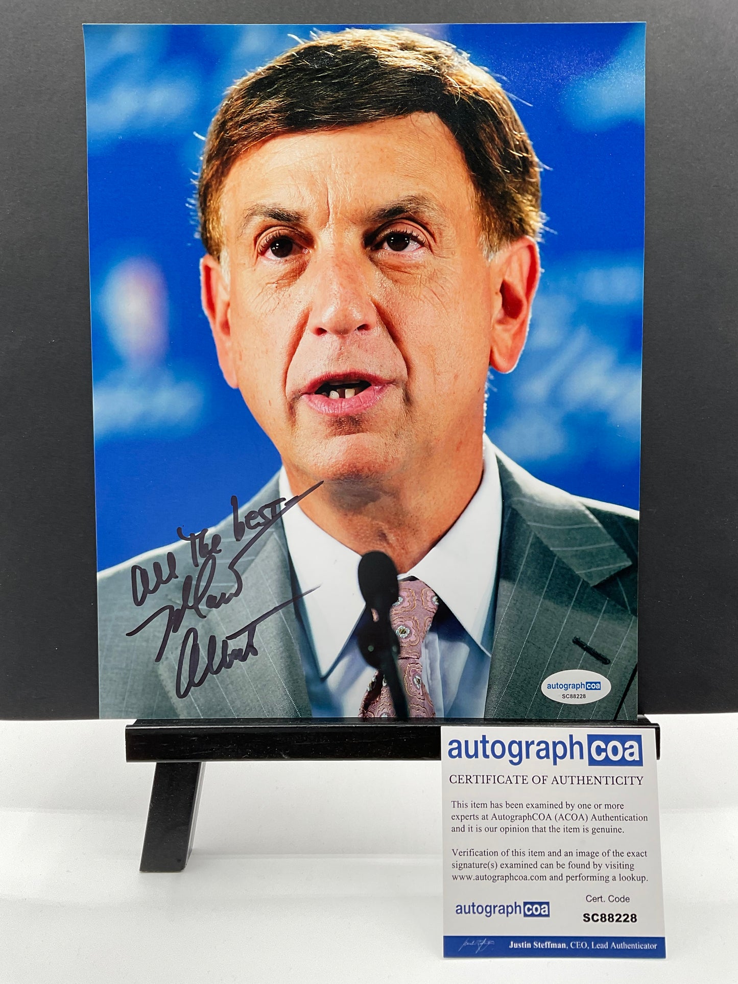 Marv Albert Broadcaster signed photo 8x10 ACOA NY Knicks