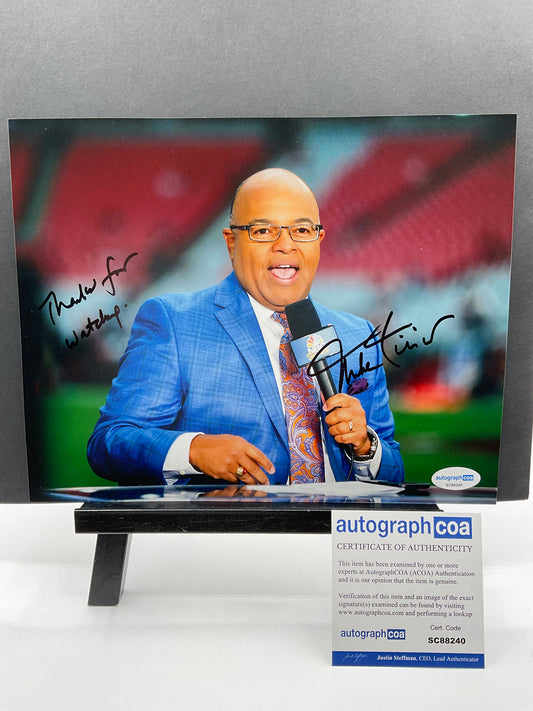 Mike Tirico NBC Sports signed photo 8x10 ACOA Olympics