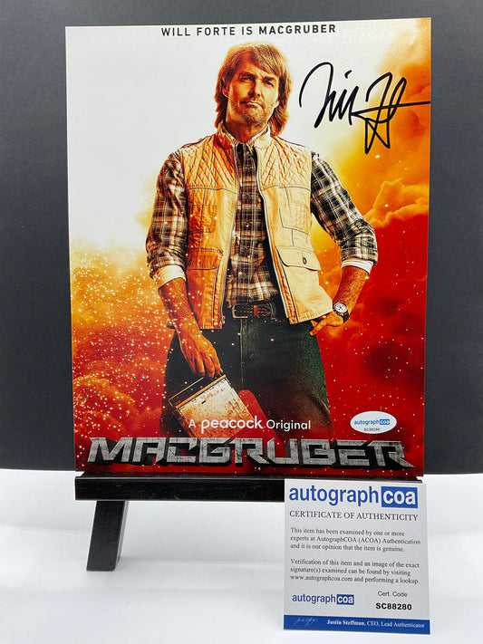 Will Forte Macgruber signed photo 8x10 ACOA SNL