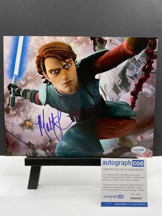 Matt Lanter Clone Wars signed photo 8x10 ACOA Star Wars