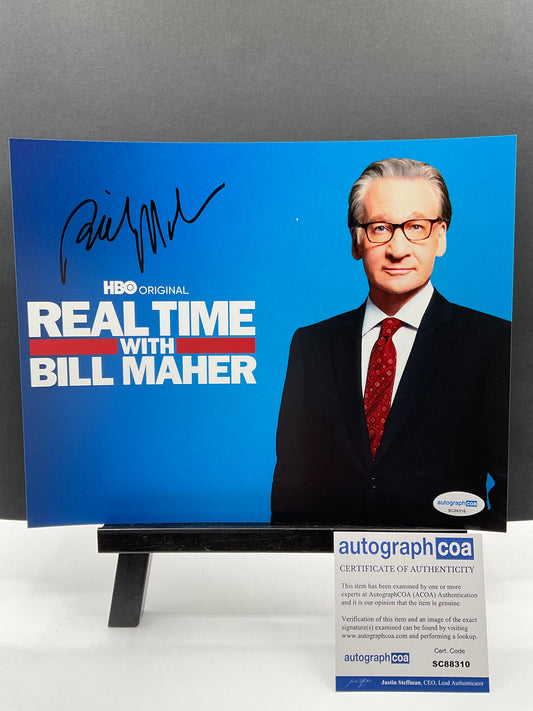 Bill Maher Real Time with Bill Maher signed photo 8x10 ACOA