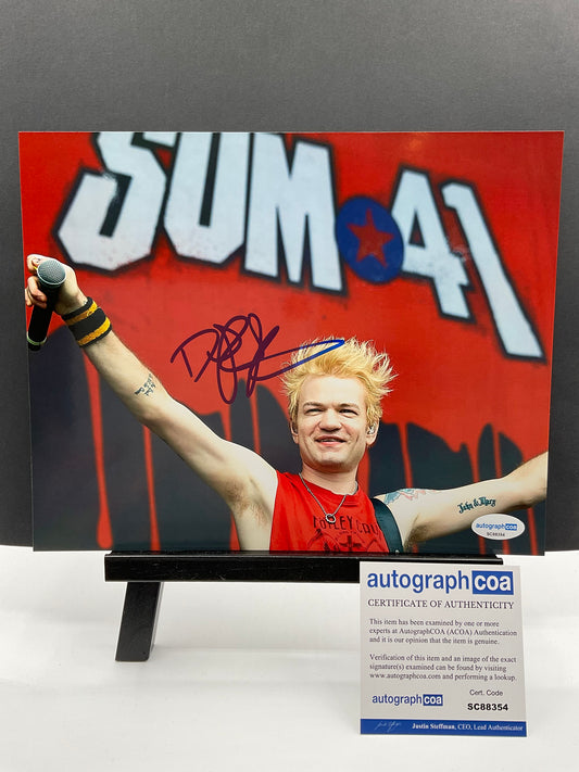 Deryck Whibley Sum 41 signed 8x10 ACOA MUSIC