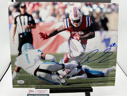 Rhamondre Stevenson New England Patriots signed photo 11x14 JSA