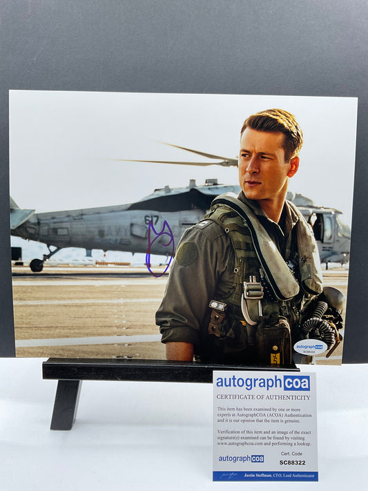 Glen Powell Top Gun Maverick signed photo 8x10 ACOA