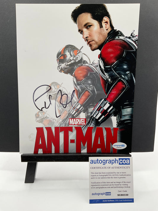 Paul Rudd Ant-Man signed photo 8x10 ACOA Marvel