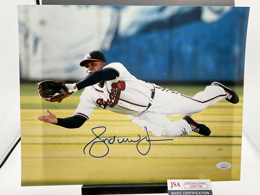 Andruw Jones Atlanta Braves signed 11x14 JSA MLB