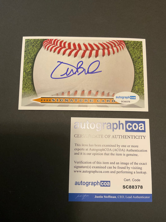 Joe Buck Baseball signed index card ACOA MLB NFL