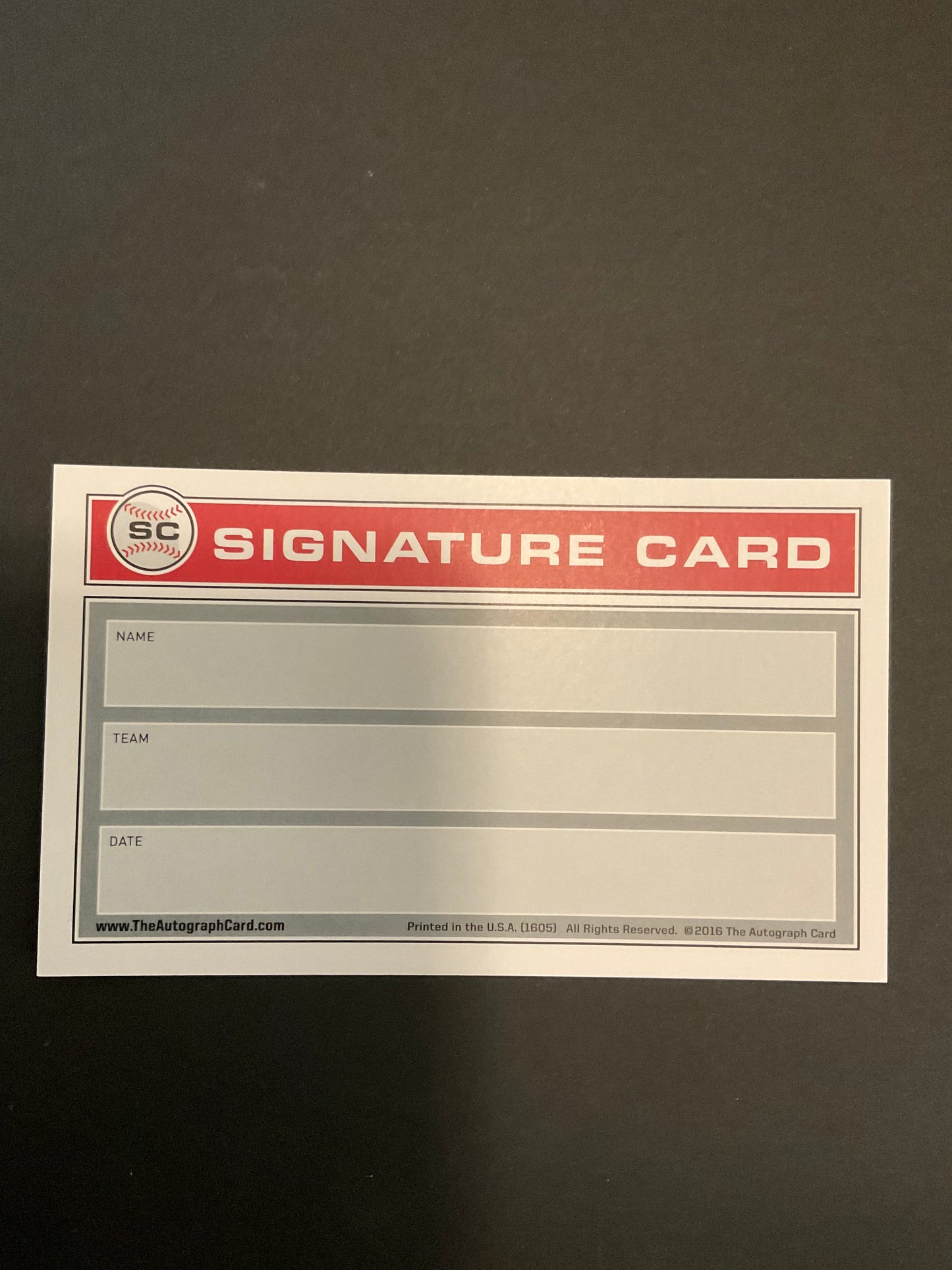 Joe Buck Baseball signed index card ACOA MLB NFL