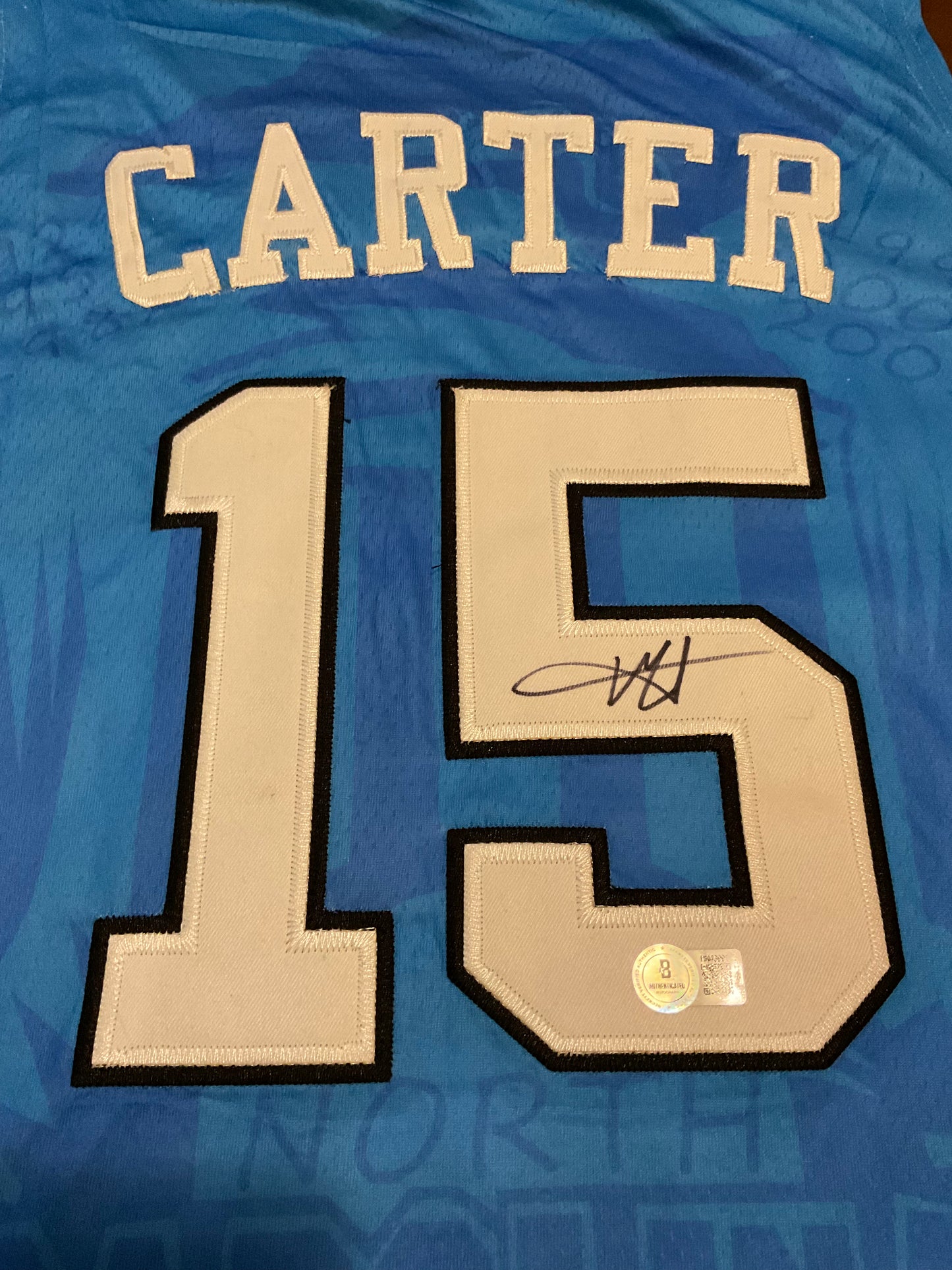 Vince Carter North Carolina signed Jersey Beckett XL