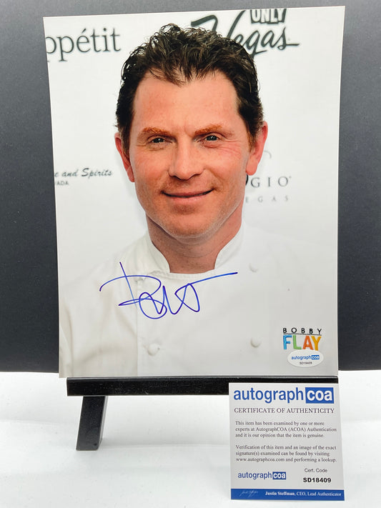 Bobby Flay Iron Chef signed photo 8x10 ACOA Chef