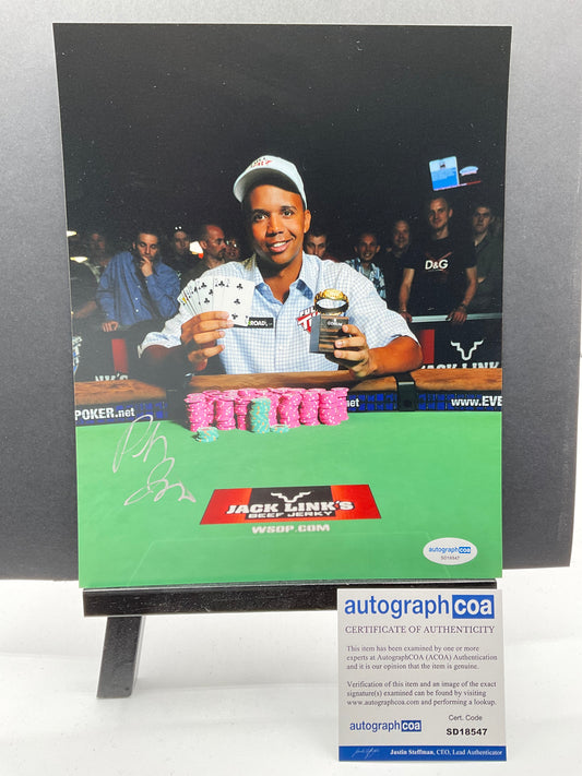 Phil Ivey Poker signed photo ACOA