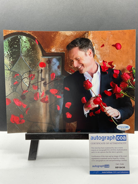 Chris Harrison The Bachelor signed photo 8x10 ACOA Red Rose