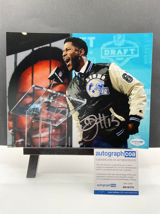 Nate Burleson Detroit Lions signed photo 8x10 ACOA