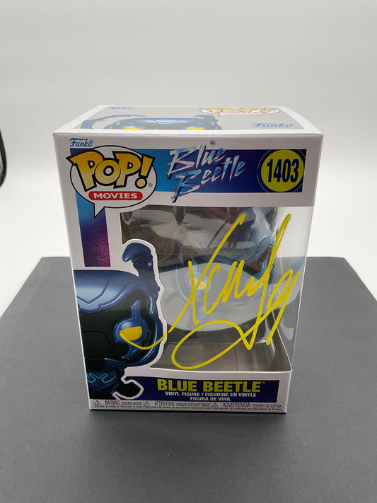 Xolo Mariduena Blue Beetle signed Funko Pop! Beckett DC