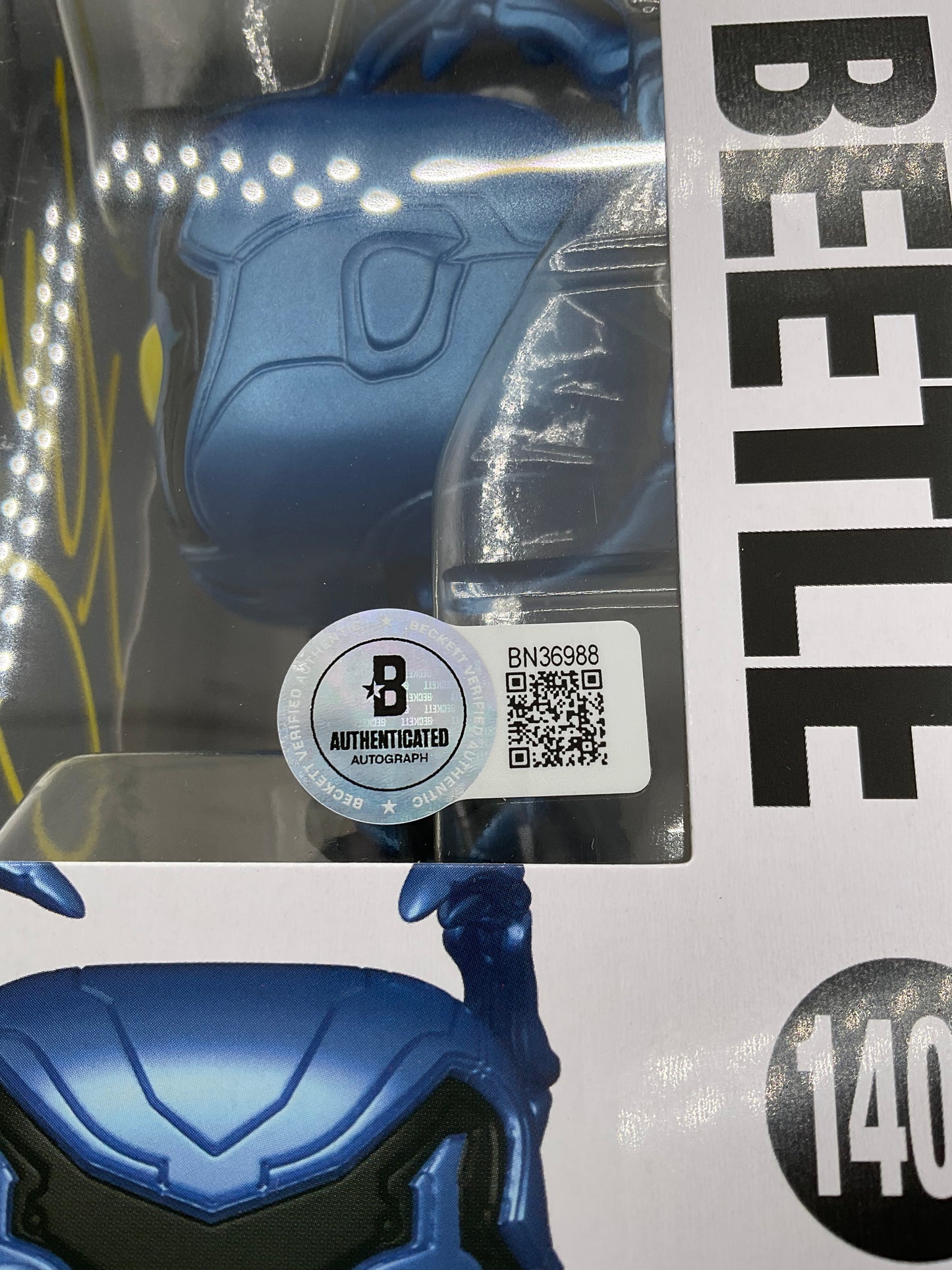 Xolo Mariduena Blue Beetle signed Funko Pop! Beckett DC