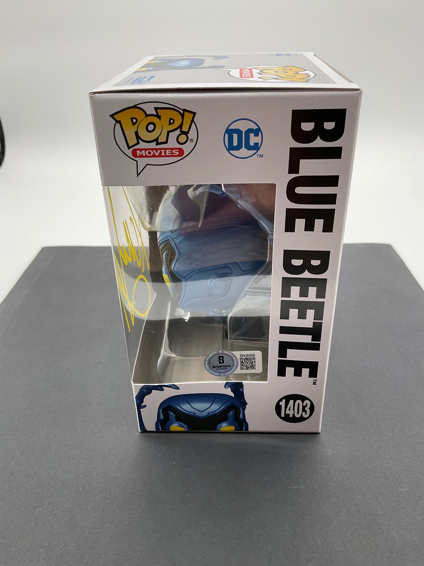 Xolo Mariduena Blue Beetle signed Funko Pop! Beckett DC