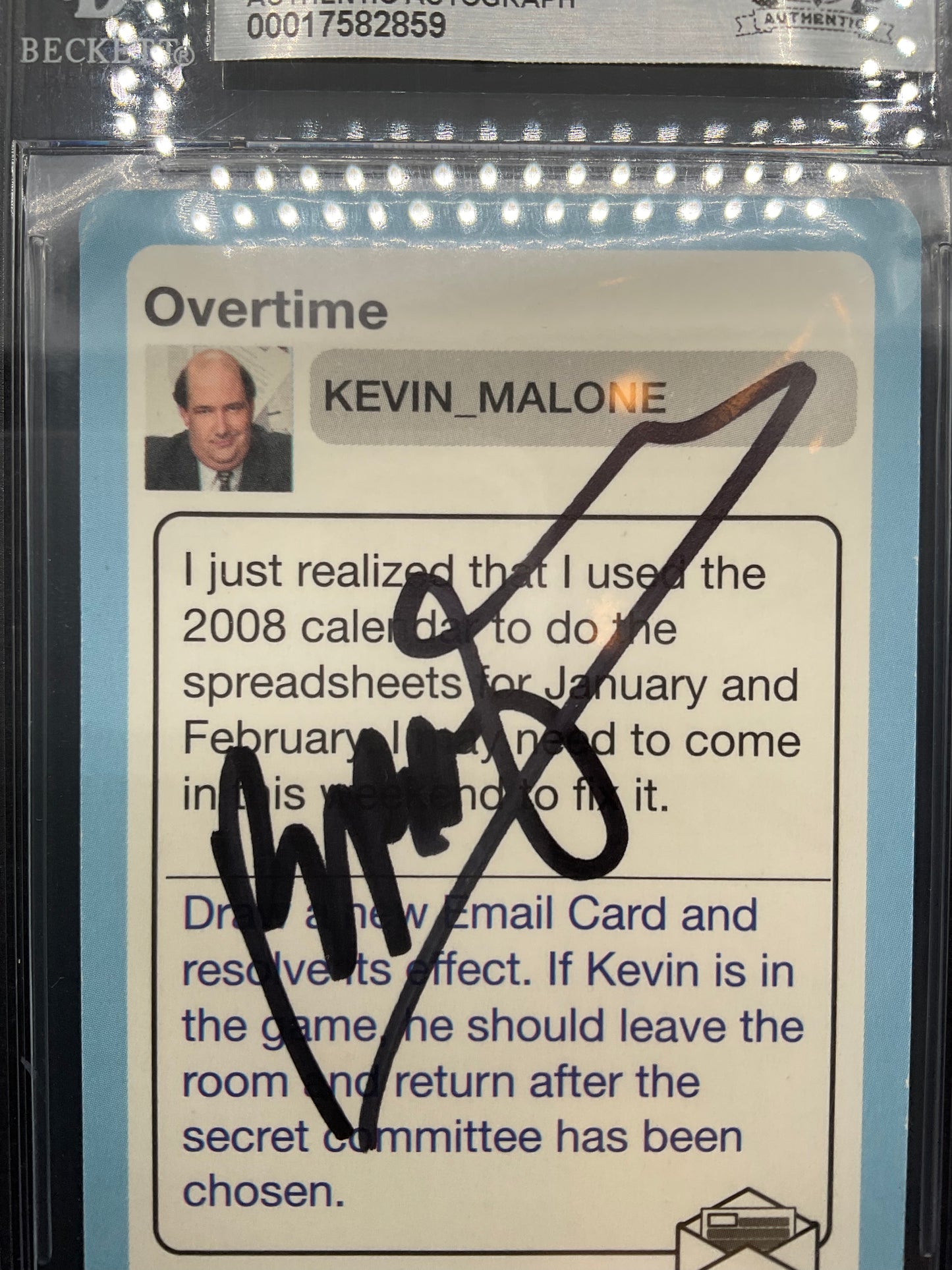Brian Baumgartner The Office signed Card Beckett Slabbed Kevin Malone