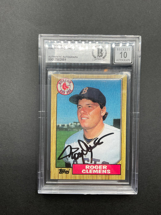 Roger Clemens signed Card Beckett Slabbed 10 Boston Red Sox