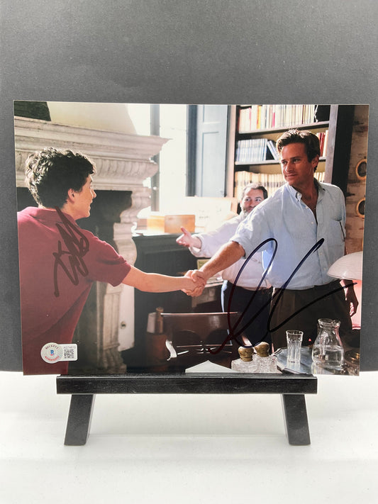 Timothee Chalamet signed Armie Hammer Call Me By Your Name signed photo Beckett