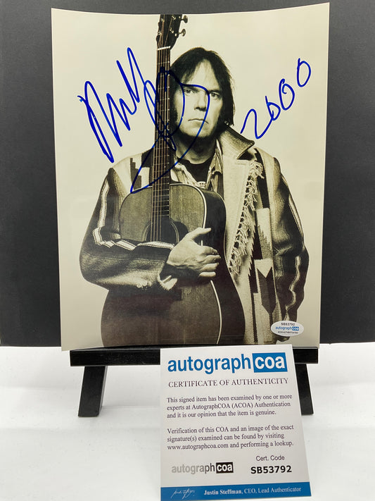 Neil Young Crazy Heart signed photo 8x10 ACOA Buffalo Springfield