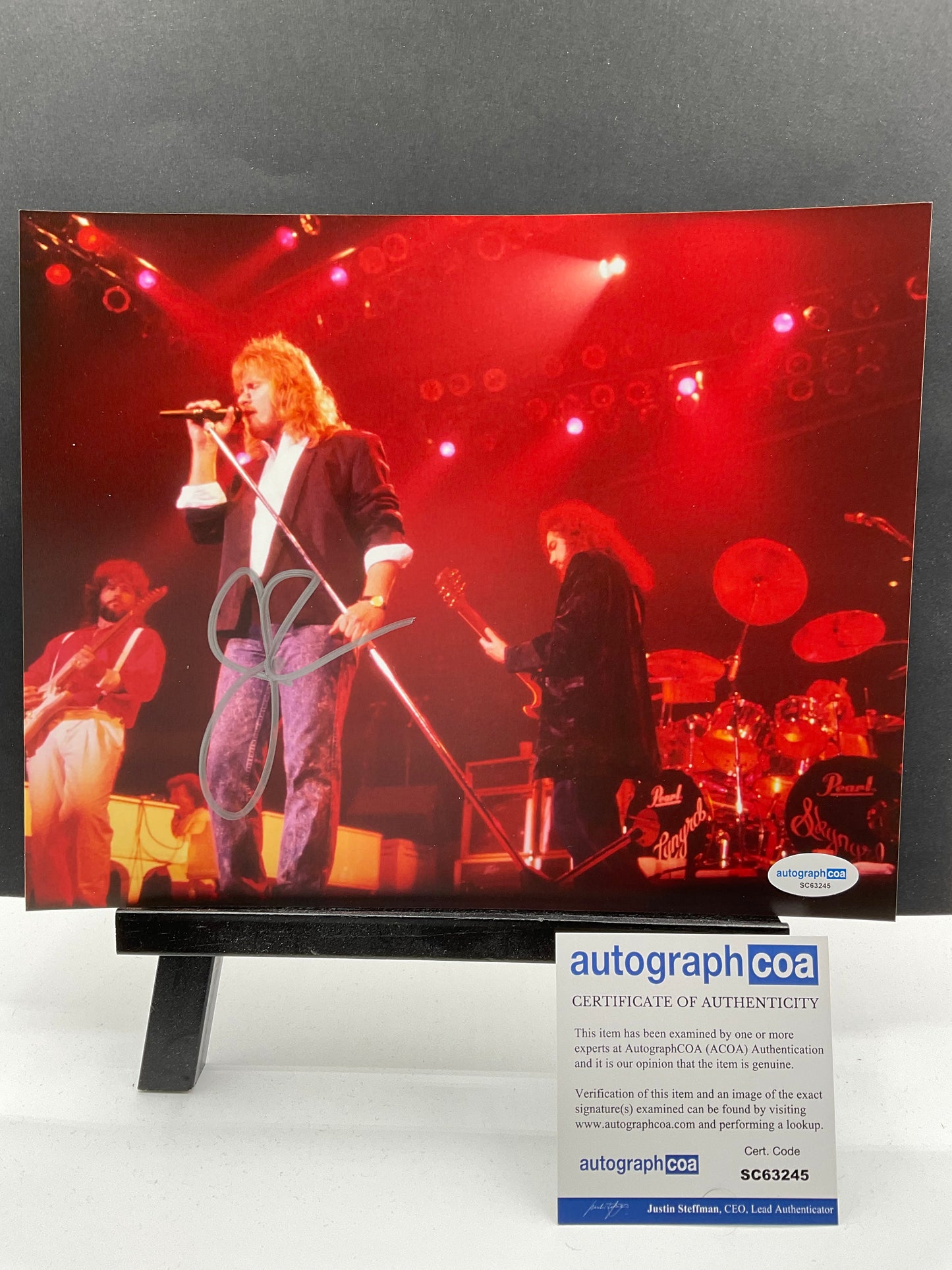 Johnny Van Zant Lynyrd Skynyrd signed photo 8x10 ACOA