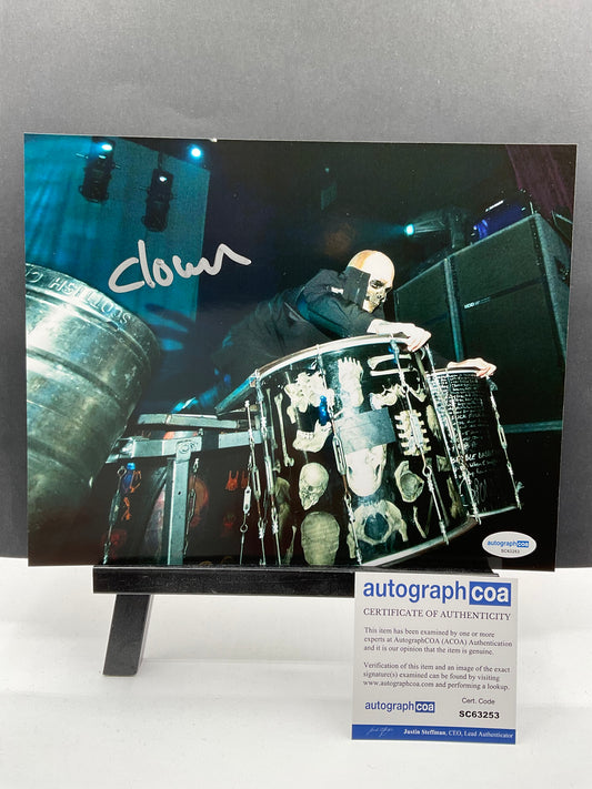 Clown Slipknot signed photo 8x10 ACOA Shawn Crahan