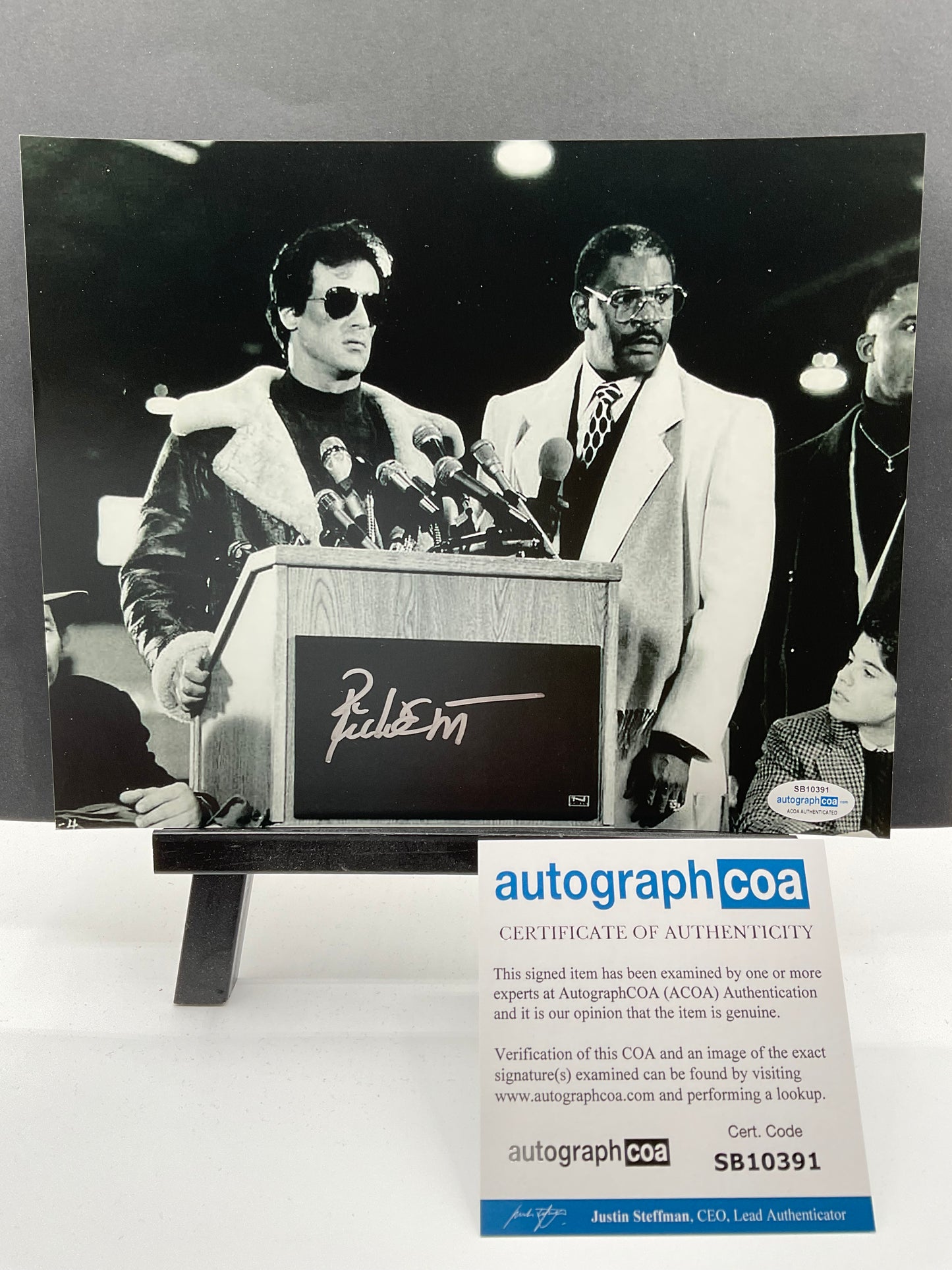 Richard Gant Rocky 5 signed photo 8x10 ACOA