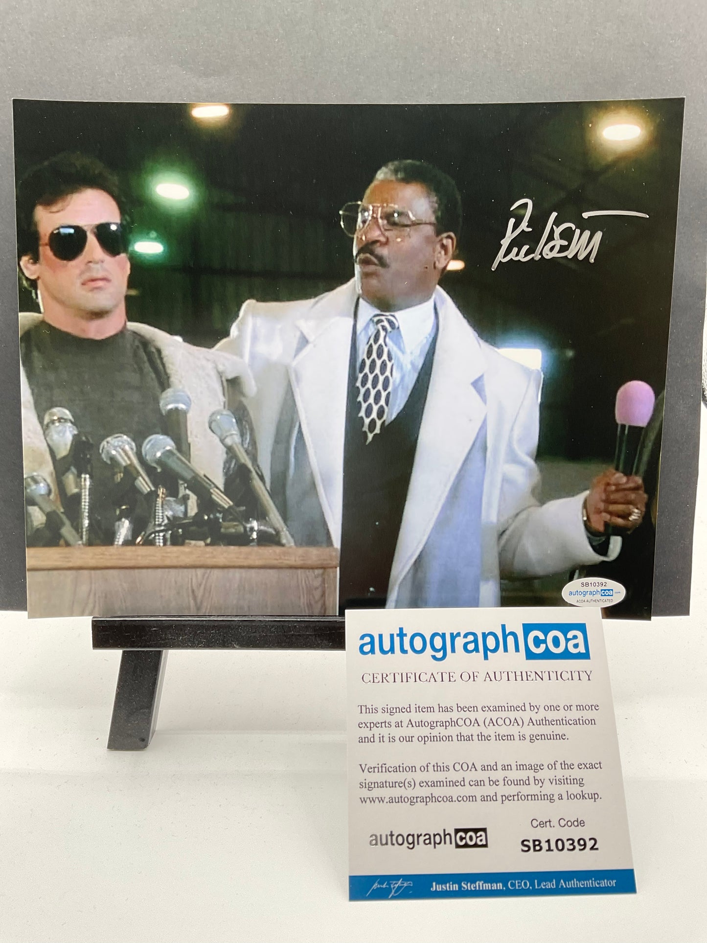 Richard Gant Rocky 5 signed photo 8x10 ACOA