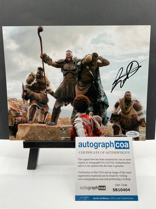 Winston Duke Black Panther signed photo 8x10 ACOA