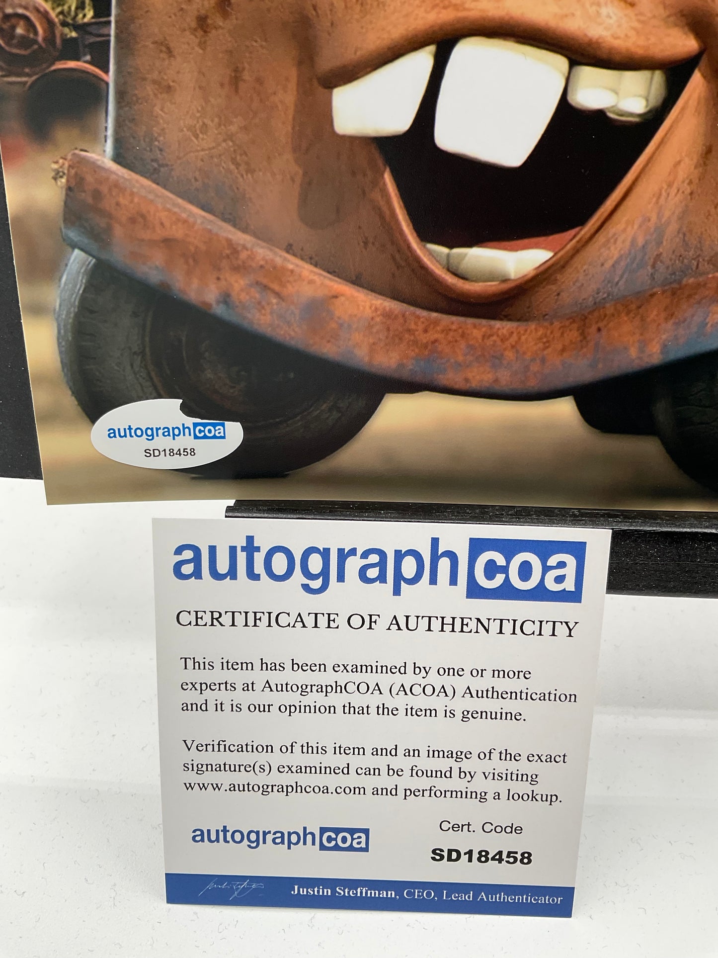 Larry the Cable Guy Mater signed photo 8x10 ACOA Cars