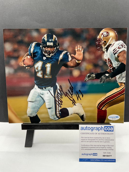 Lorenzo Neal San Diego Chargers signed photo 8x10 ACOA NFL