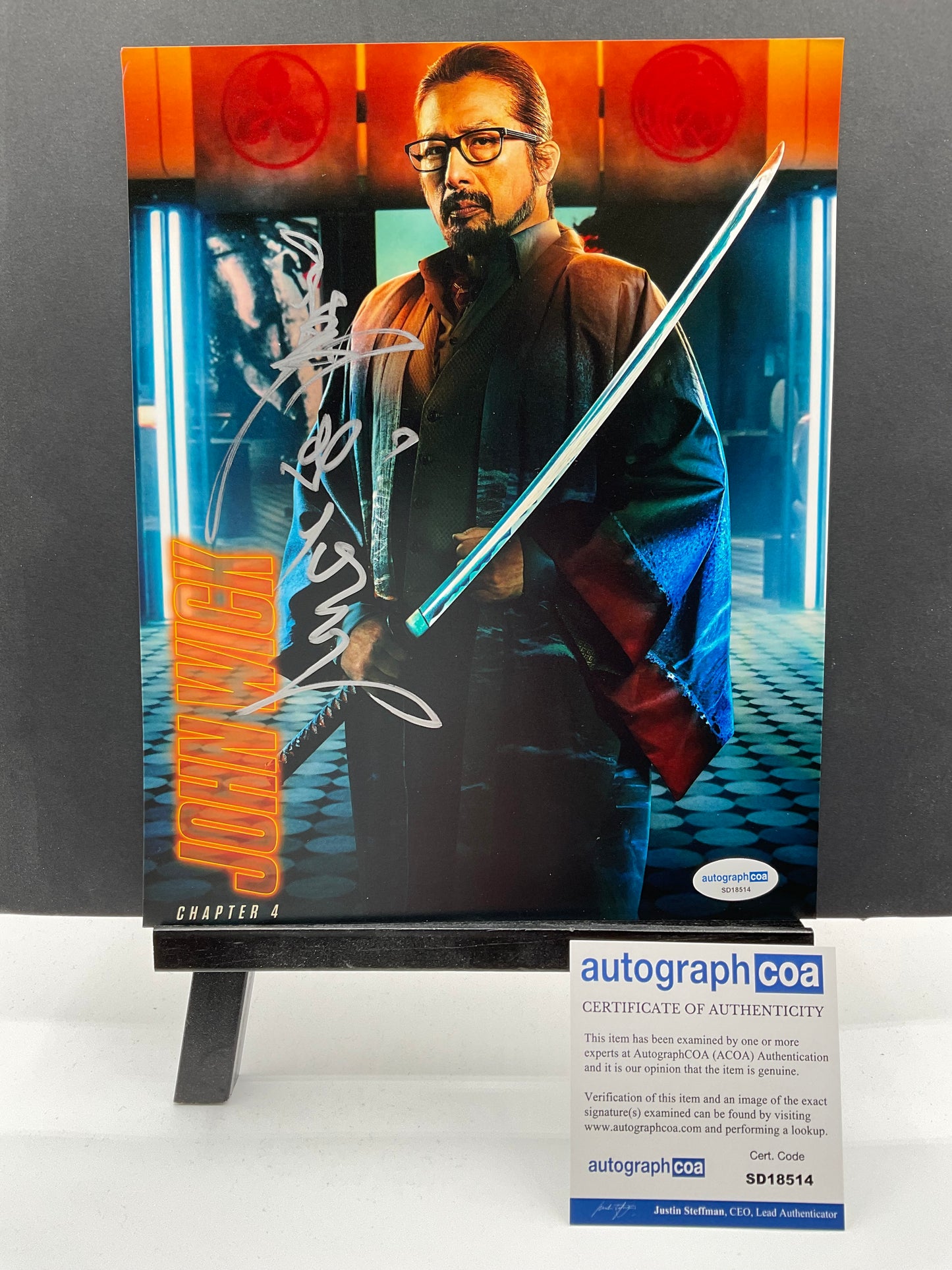 Hiroyuki Sanada John Wick signed photo 8x10 ACOA