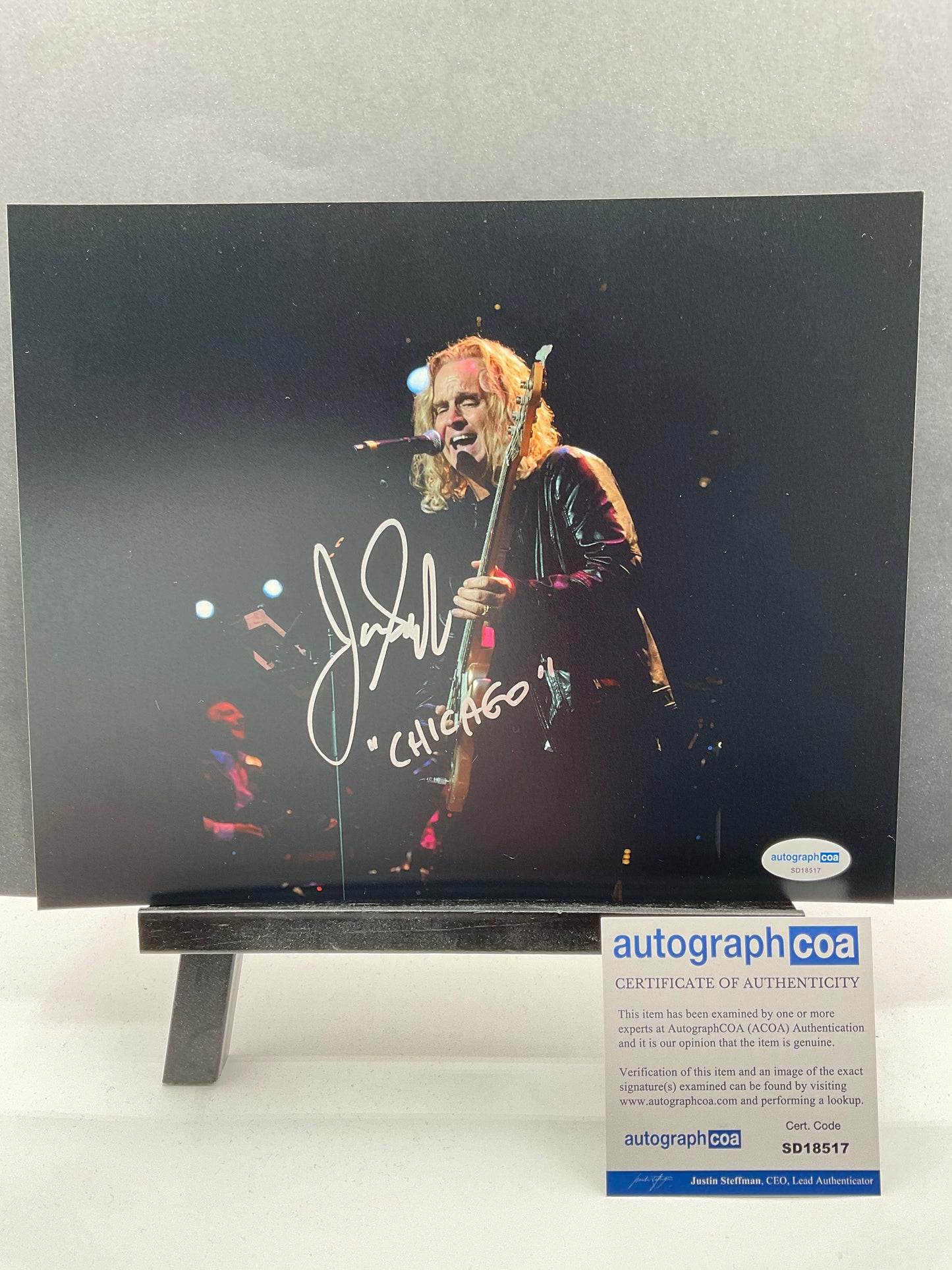 Jason Scheff Chicago signed photo 8x10 ACOA Music