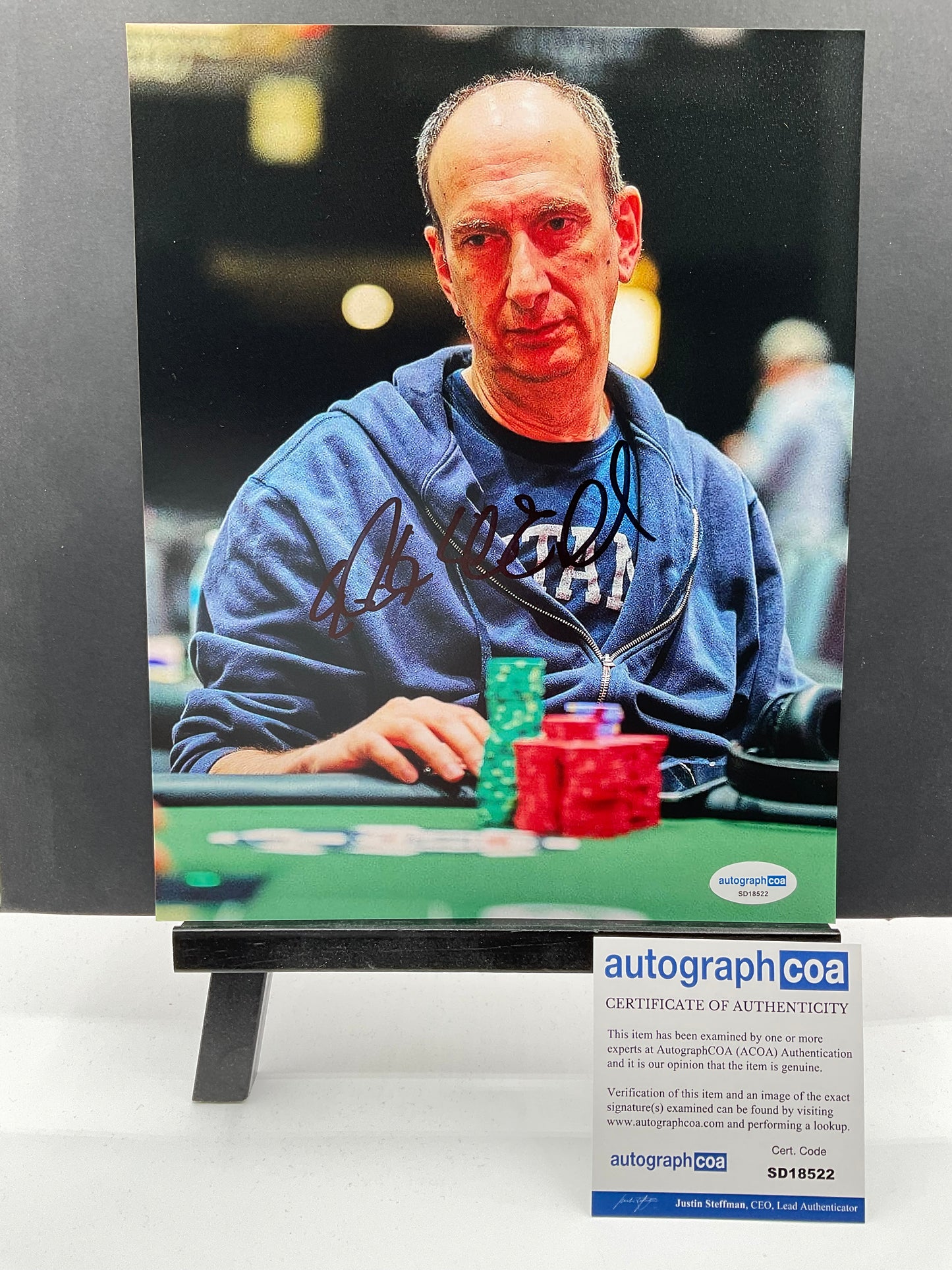 Erik Seidel Poker signed photo 8x10 ACOA WSOP