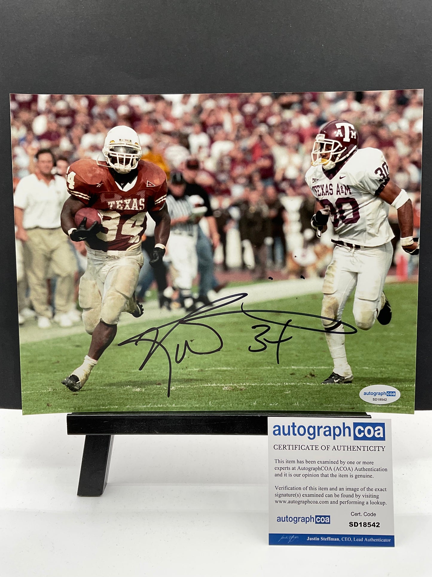 Ricky Williams Texas signed photo 8x10 NFL ACOA