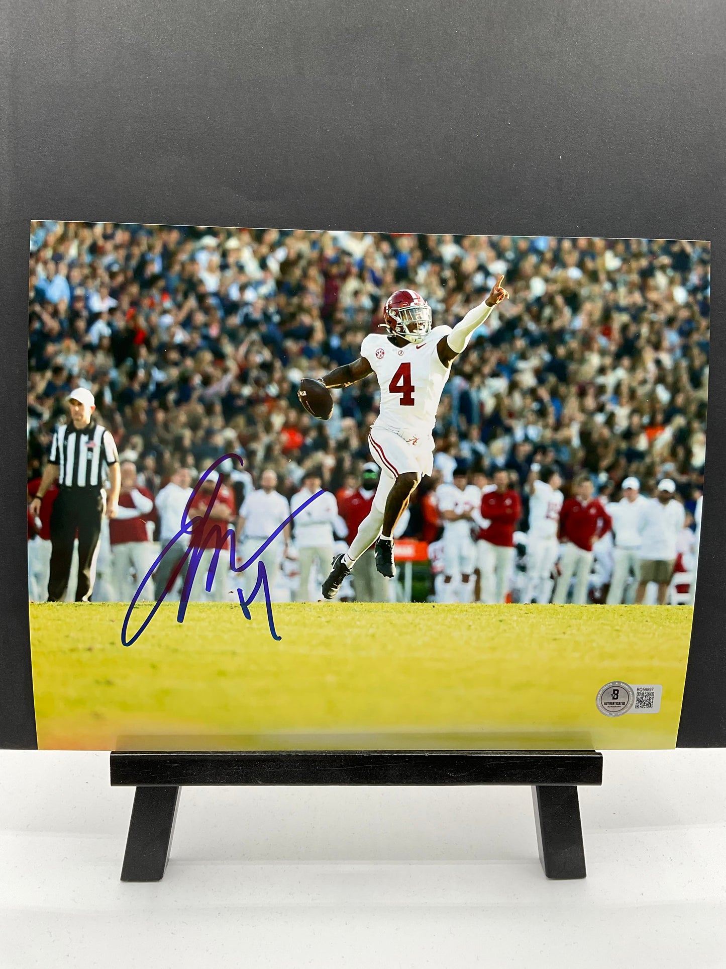 Jalen Milroe Alabama signed photo 8x10 Beckett Crimson Tide