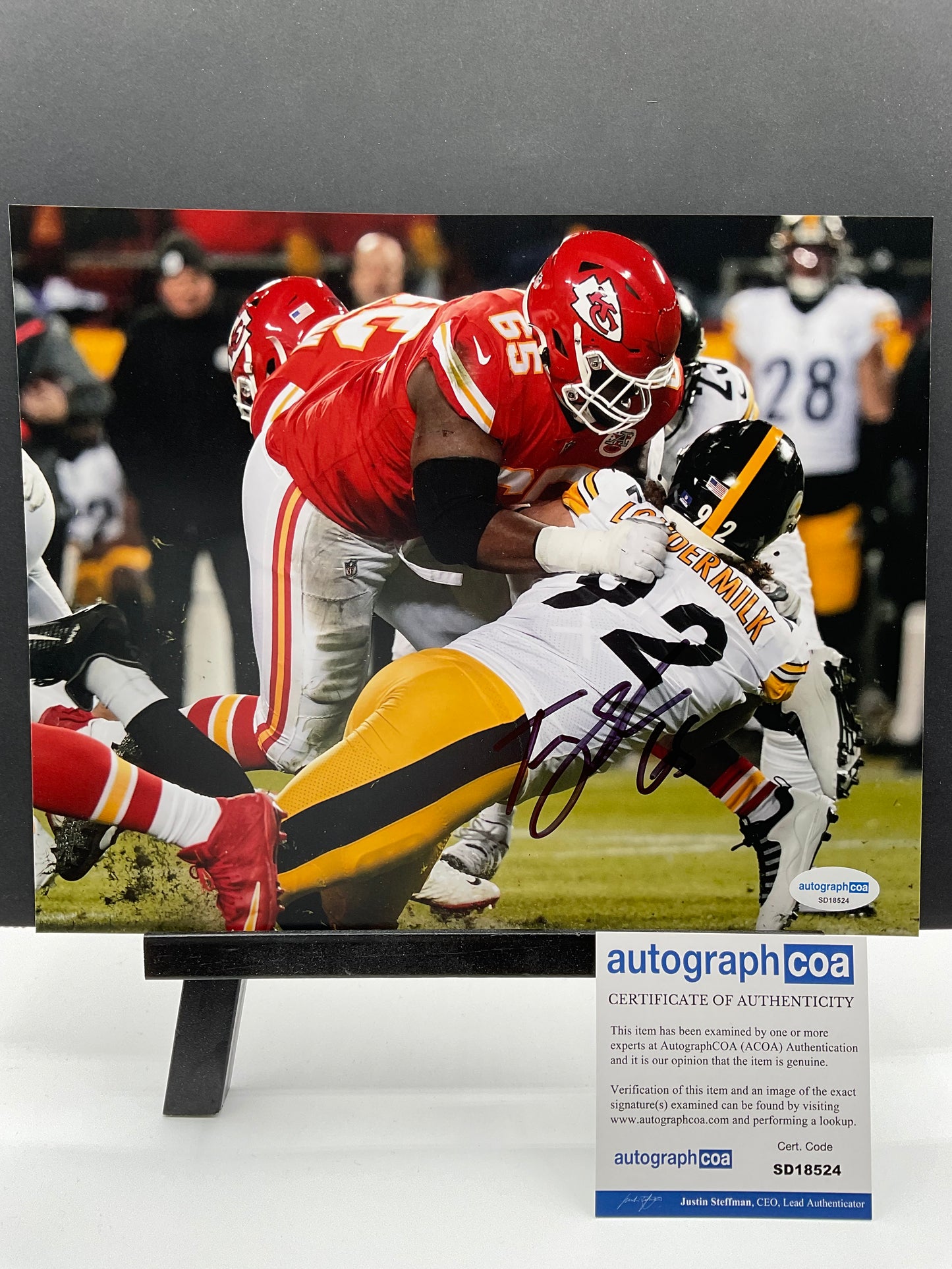 Trey Smith Kansas City Chiefs signed photo 8x10 ACOA NFL