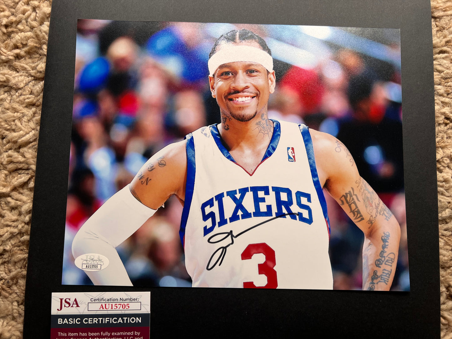 Allen Iverson signed photo Philadelphia 76ers 8x10 JSA The Answer