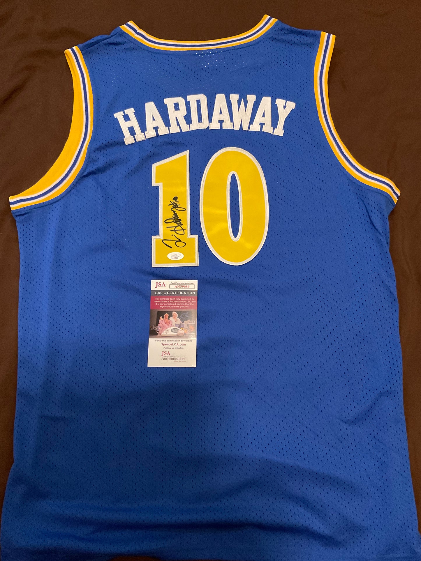 Tim Hardaway Golden State Warriors signed Jersey JSA